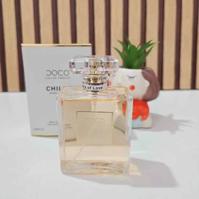 PERFUME 100ML CHILLE STORY OF LOVE MOD# L-427B🌸🌻(CAJITA BLANCA/DORADA) 2