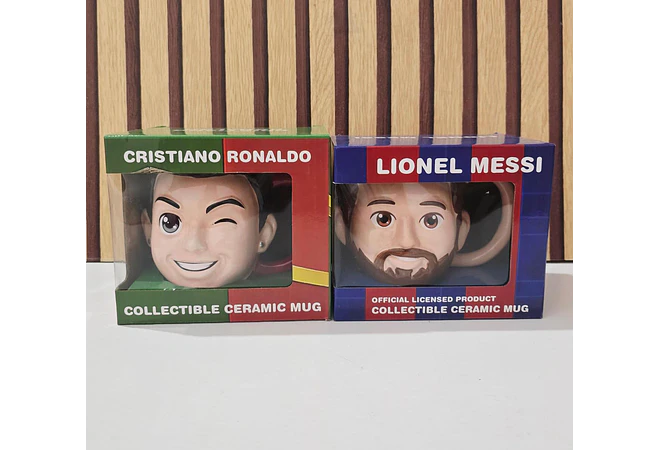 TAZA  DE 400ML MESSI O CRISTIANO
