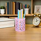 PORTALÁPICES  ORGANIZADOR  DE ESCRITORIO REDONDO (ROSAS) 🗑️🗃️✏️ - Miniatura 3