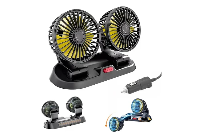 VENTILADOR ELÉCTRICO DOBLE CABEZAL/PARA AUTO MOD# Mars-X666