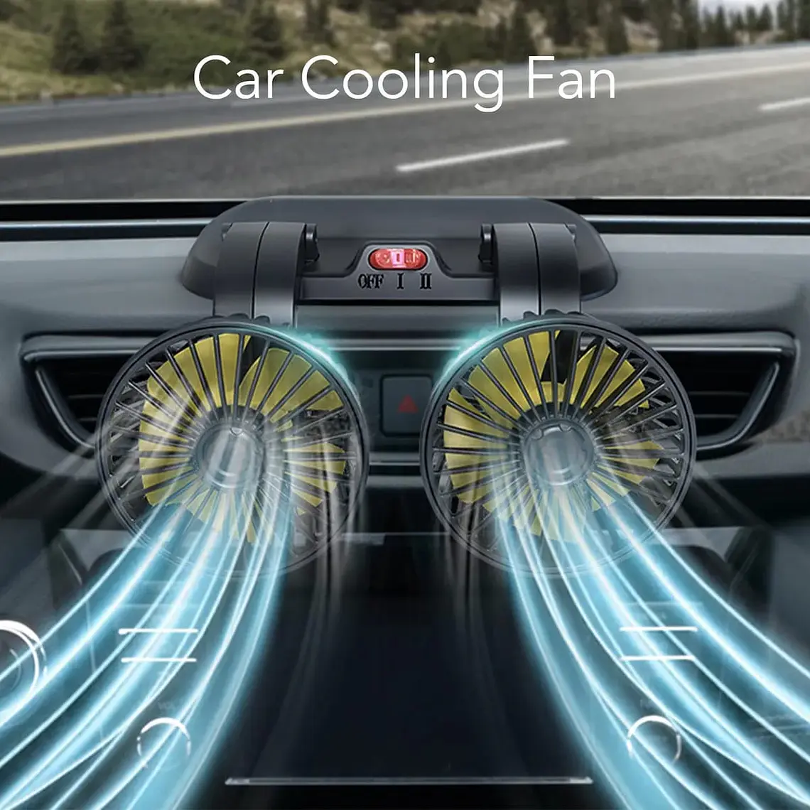 VENTILADOR ELÉCTRICO DOBLE CABEZAL/PARA AUTO MOD# Mars-X666 4