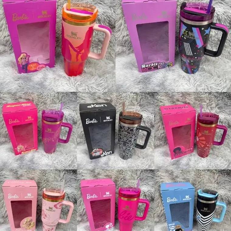 TERMO STANLEY 1.18L CON ASA SERIE BARBIE CAJITA DE COLOR MOD# V8B-40 4