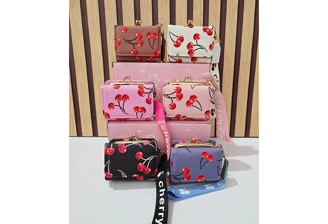 MONEDERO ESTAMPADO CEREZAS MOD# WLW5-86  🍒 👛