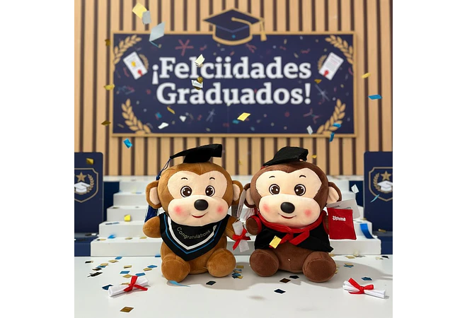 🐒 PELUCHE CHANGUITO CON BIRRETE 🎓  MOD# M287