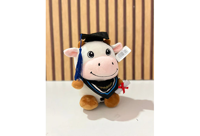 PELUCHE VAQUITA CON BIRRETE 🎓  MOD# Y446 🐮