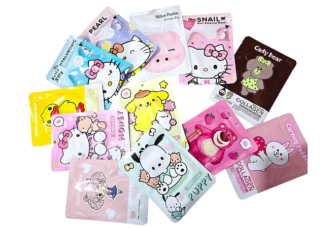 PAQ DE 10 MASCARILLAS KAWAII SURTIDAS AL AZAR