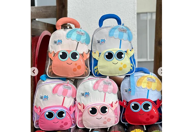 MOCHILA INFANTIL DISEÑO CANGREJO MOD# TX-99209 🥰🦀