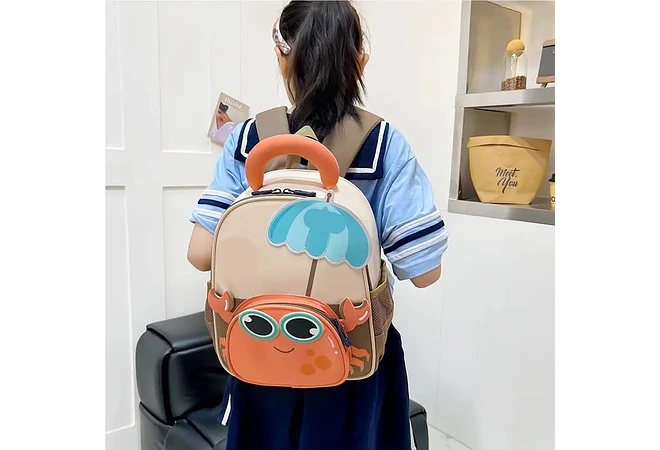 MOCHILA INFANTIL DISEÑO CANGREJO MOD# TX-99209 🥰🦀