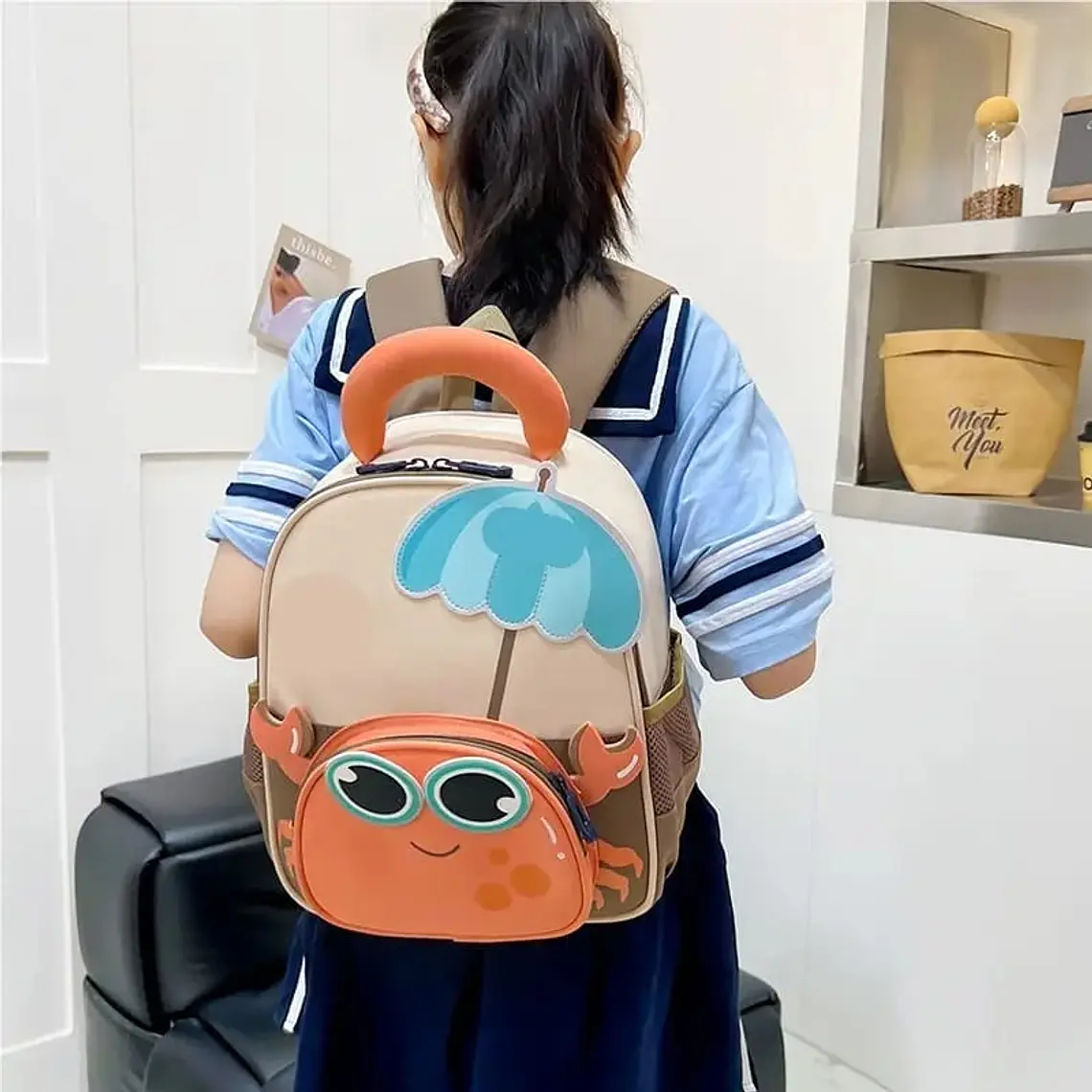 MOCHILA INFANTIL DISEÑO CANGREJO MOD# TX-99209 🥰🦀 8