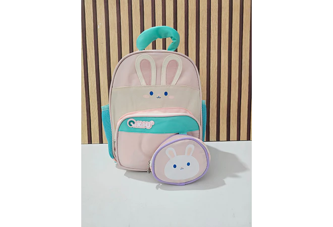 MOCHILA INFANTIL CON MONEDERO OSITO PANDA Y CONEJITO MOD# TX-99218 🐼🎋🐇