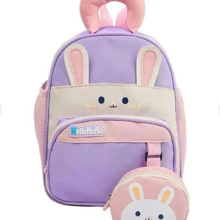 MOCHILA INFANTIL CON MONEDERO OSITO PANDA Y CONEJITO MOD# TX-99218 🐼🎋🐇 3