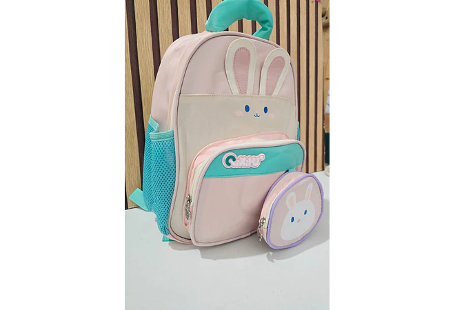 MOCHILA INFANTIL CON MONEDERO OSITO PANDA Y CONEJITO MOD# TX-99218 🐼🎋🐇