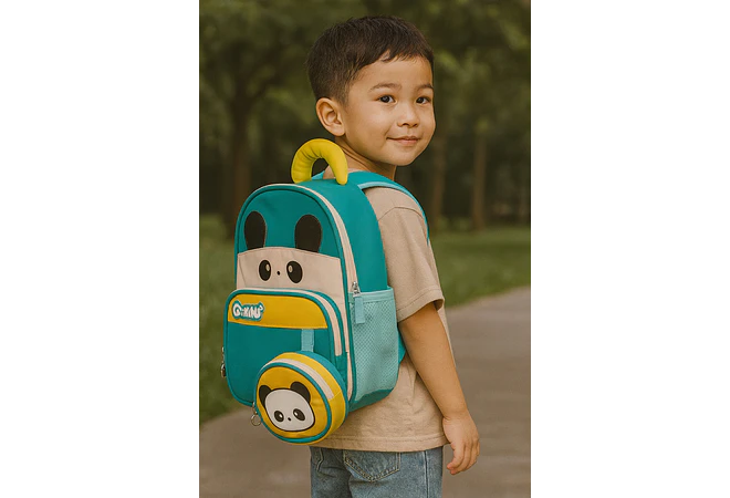 MOCHILA INFANTIL CON MONEDERO OSITO PANDA Y CONEJITO MOD# TX-99218 🐼🎋🐇