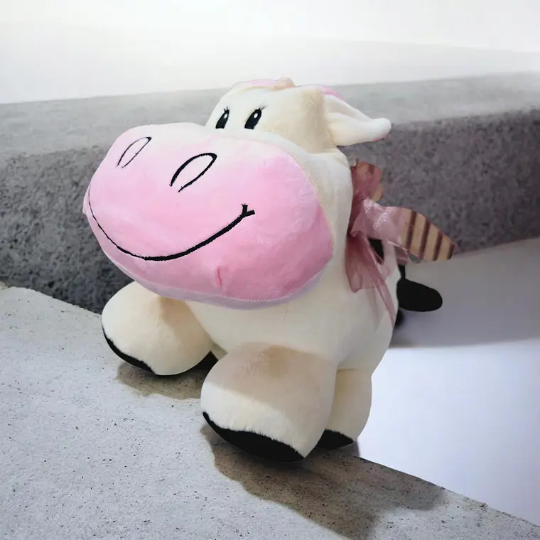 VACA GRANDE DE PELUCHE CON MOÑO 💝 🐄 4
