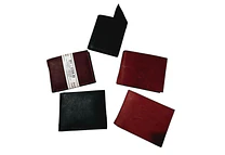 CARTERA BI-FOLD DE PIEL GENUINA/COLORES LISOS (VIENE EN BOLSITA)