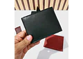 CARTERA BI-FOLD DE PIEL GENUINA/COLORES LISOS (VIENE EN BOLSITA)