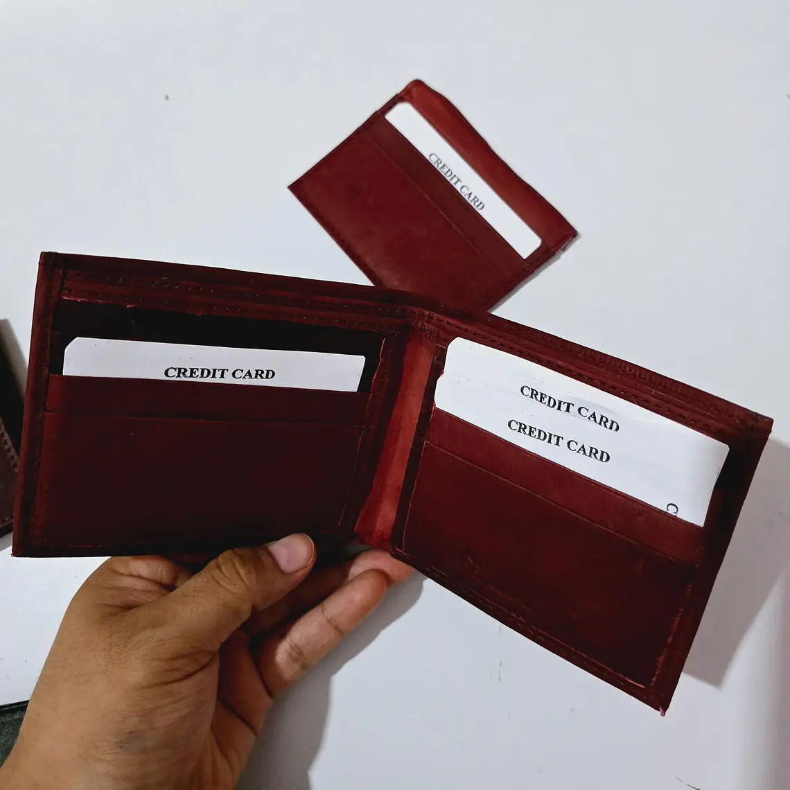 CARTERA BI-FOLD DE PIEL GENUINA/COLORES LISOS (VIENE EN BOLSITA) 6