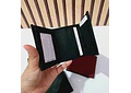 CARTERA BI-FOLD DE PIEL GENUINA/COLORES LISOS (VIENE EN BOLSITA)