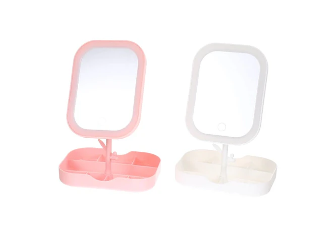 ESPEJO CON BASE Y  LUZ LED MOD# W-JF-112
