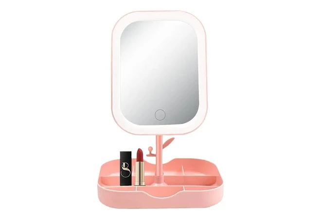 ESPEJO CON BASE Y  LUZ LED MOD# W-JF-112