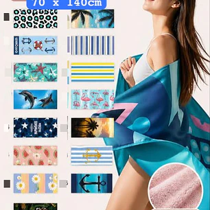 TOALLA PARA PLAYA VARIOS DISEÑOS MOD# T-30750🏝️🍹