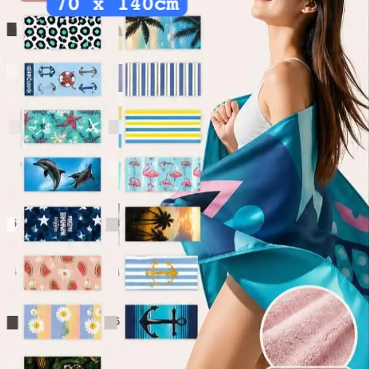 TOALLA PARA PLAYA VARIOS DISEÑOS MOD# T-30750🏝️🍹 1