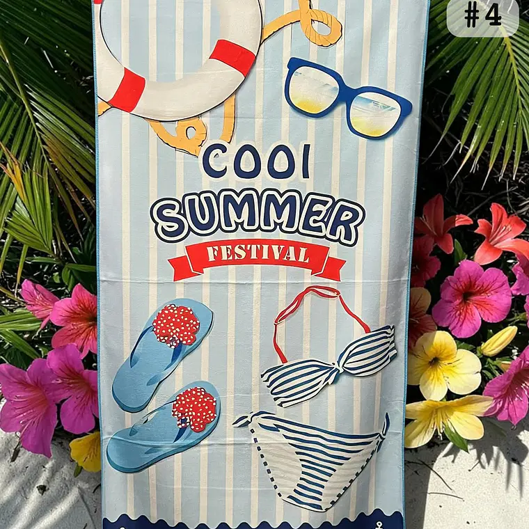 TOALLA PARA PLAYA VARIOS DISEÑOS MOD# T-30750🏝️🍹 5