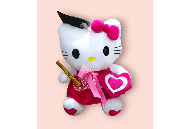 PELUCHE HELLO KITTY CORAZÓN GRADUACIÓN GRANDE MOD# 01 🎓