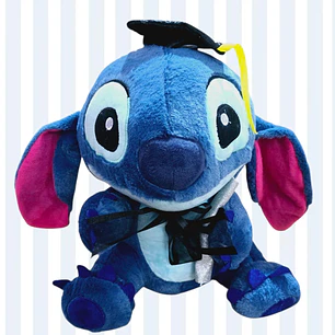 PELUCHE STICH SENTADO CON MOÑO Y GORRO GRADUACIÓN MOD# 03 🎓