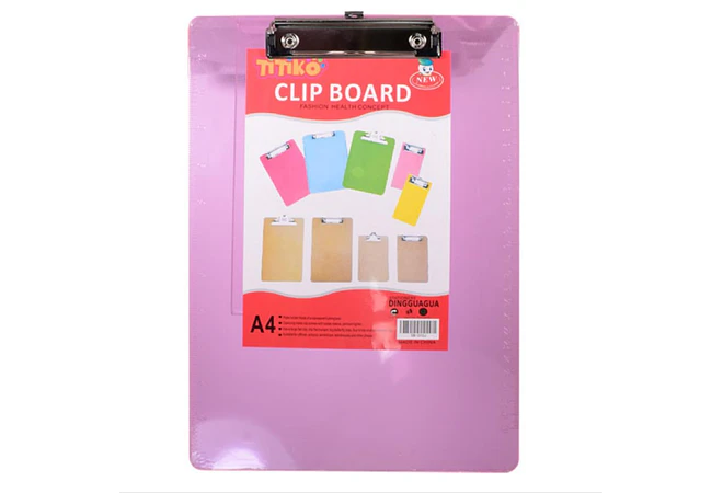 TABLA CON ABRAZADERA COLORES TRANSPARENTE MOD# SN-010J