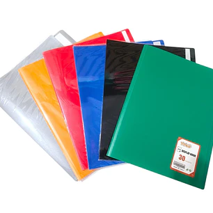 CARPETA CON 30 PROTECTORES DE HOJA ORGANIZADOR A4 MOD#SN-009-30J