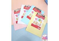 TABLA CON ABRAZADERA COLORES PASTEL A4 MOD# SN-011J