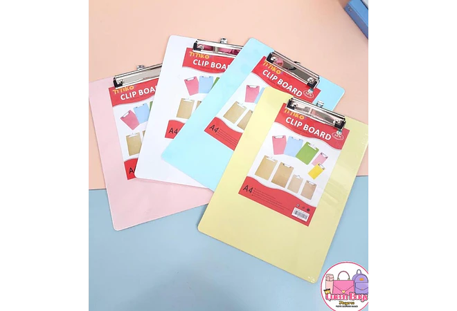 TABLA CON ABRAZADERA COLORES PASTEL A4 MOD# SN-011J