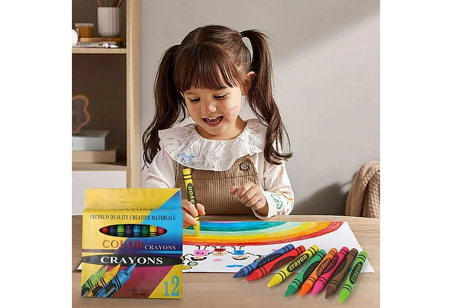 CAJITA CON 12 CRAYOLAS PREMIUM QUALITY  MOD# TK-7116