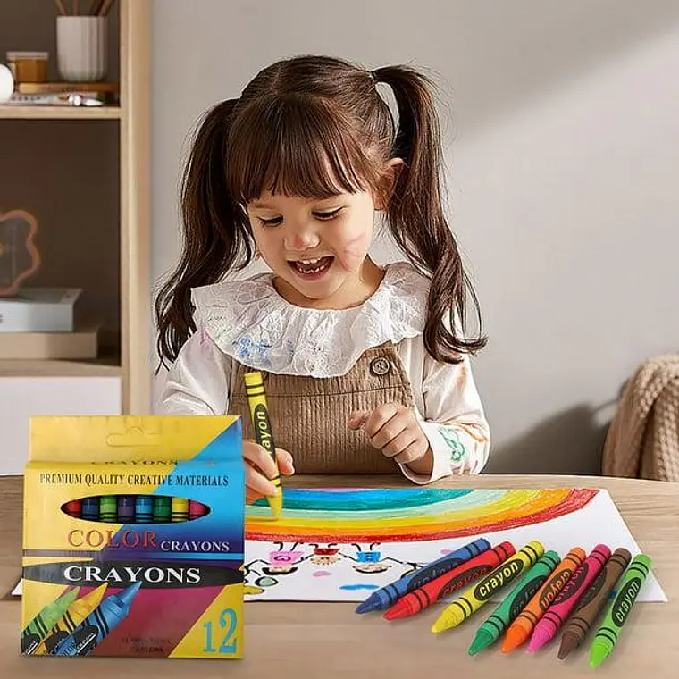 CAJITA CON 12 CRAYOLAS PREMIUM QUALITY  MOD# TK-7116 4