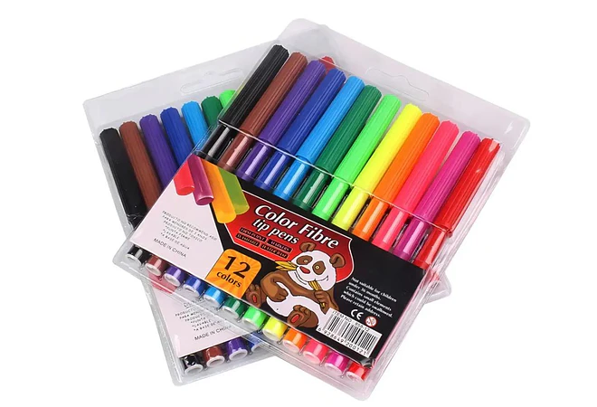 SET DE PLUMONES COLOR FIBRE 6, 12, 18 Ó 24 PZ A ELEGIR MOD# B8000SC, 1SC, 2SC, 3SC