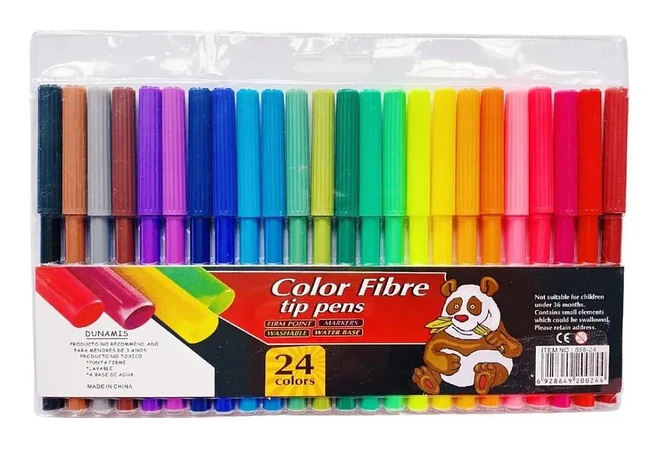 SET DE PLUMONES COLOR FIBRE 6, 12, 18 Ó 24 PZ A ELEGIR MOD# B8000SC, 1SC, 2SC, 3SC