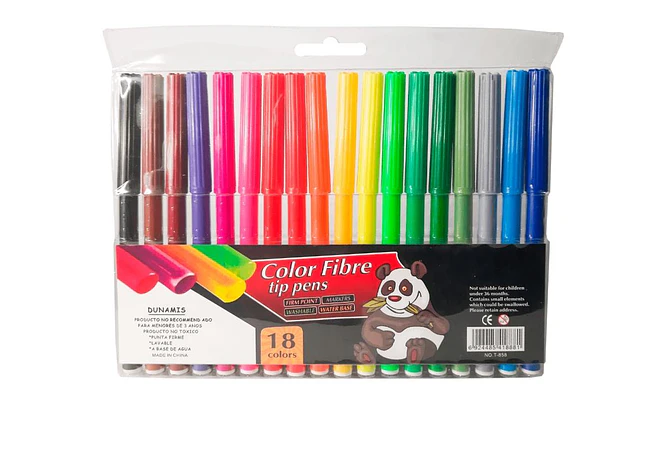 SET DE PLUMONES COLOR FIBRE 6, 12, 18 Ó 24 PZ A ELEGIR MOD# B8000SC, 1SC, 2SC, 3SC