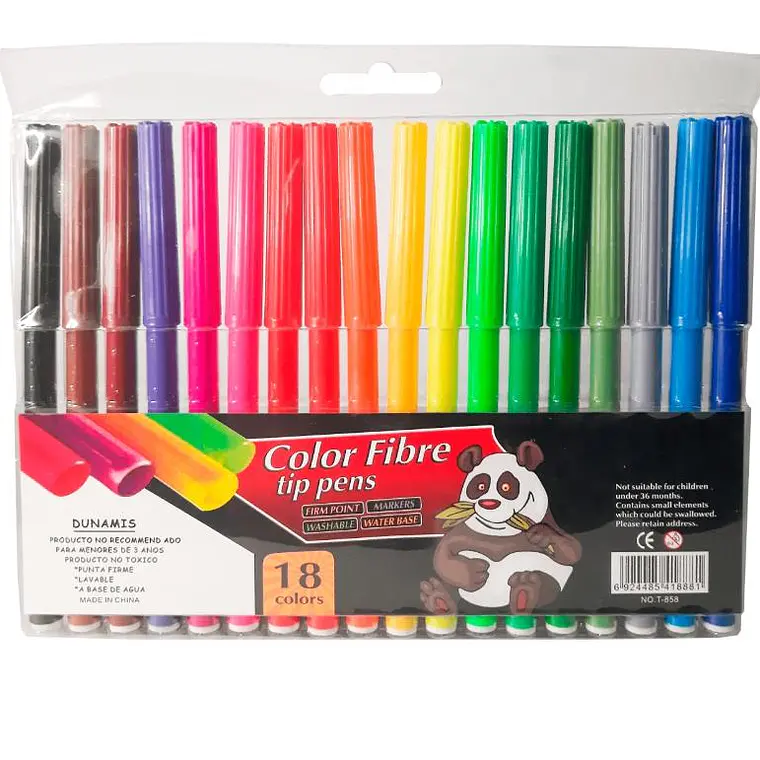 SET DE PLUMONES COLOR FIBRE 6, 12, 18 Ó 24 PZ A ELEGIR MOD# B8000SC, 1SC, 2SC, 3SC 4