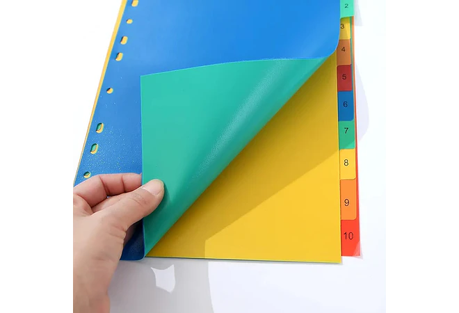 BOLSA CON 10 DIVISORES E INDICE PARA CARPETA MOD# SN-006J