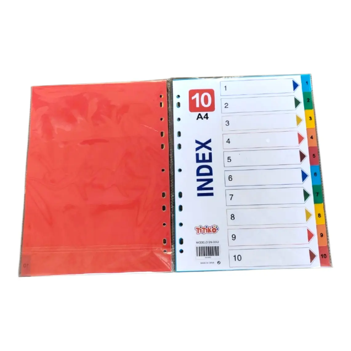 BOLSA CON 10 DIVISORES E INDICE PARA CARPETA MOD# SN-006J 3