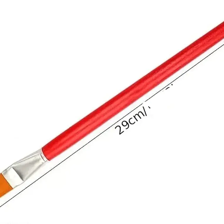SET DE 12 PINCELES ROJOS PLANOS DIF TAMAÑOS MOD# B-9017YH 2