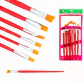 SET DE 12 PINCELES ROJOS PLANOS DIF TAMAÑOS MOD# B-9017YH - Miniatura 4