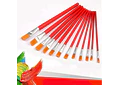 SET DE 12 PINCELES ROJOS PLANOS DIF TAMAÑOS MOD# B-9017YH