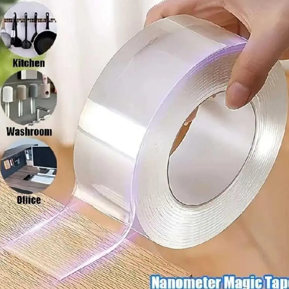 2MTS CINTA  ADHESIVA  DOBLE CARA TRANSPARENTE MOD# JD-8001 1