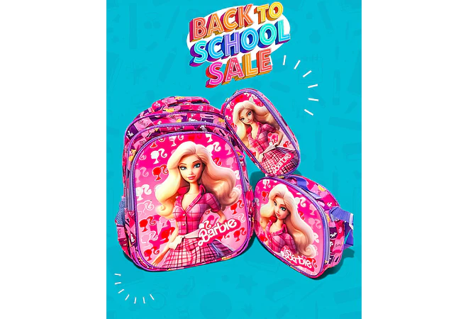 COMBO PRIMARIA DE 3PZ MOCHILA CON LUZ LED  + LONCHERA + LAPICERA (VARIOS PERSONAJES ) MOD# HL2413