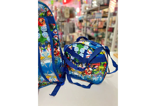 COMBO PRIMARIA DE 3PZ MOCHILA CON LUZ LED  + LONCHERA + LAPICERA (VARIOS PERSONAJES ) MOD# HL2413