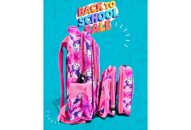 COMBO PRIMARIA DE 3PZ MOCHILA CON LUZ LED  + LONCHERA + LAPICERA (VARIOS PERSONAJES ) MOD# HL2416