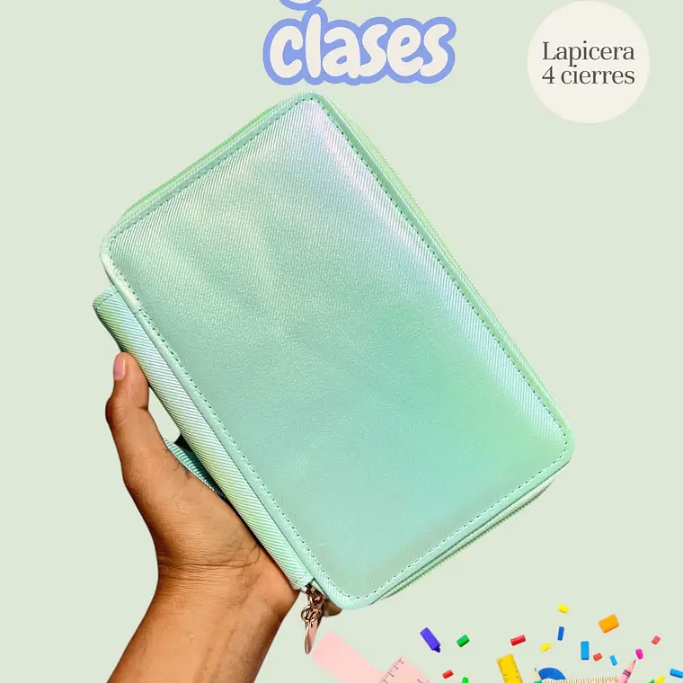 LAPICERA CON 4 CIERRES COLORES LISOS MOD# SP-227🗃️✏️ 4