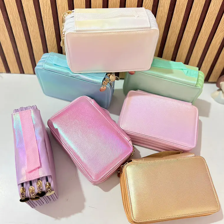 LAPICERA CON 4 CIERRES COLORES LISOS MOD# SP-227🗃️✏️ 1